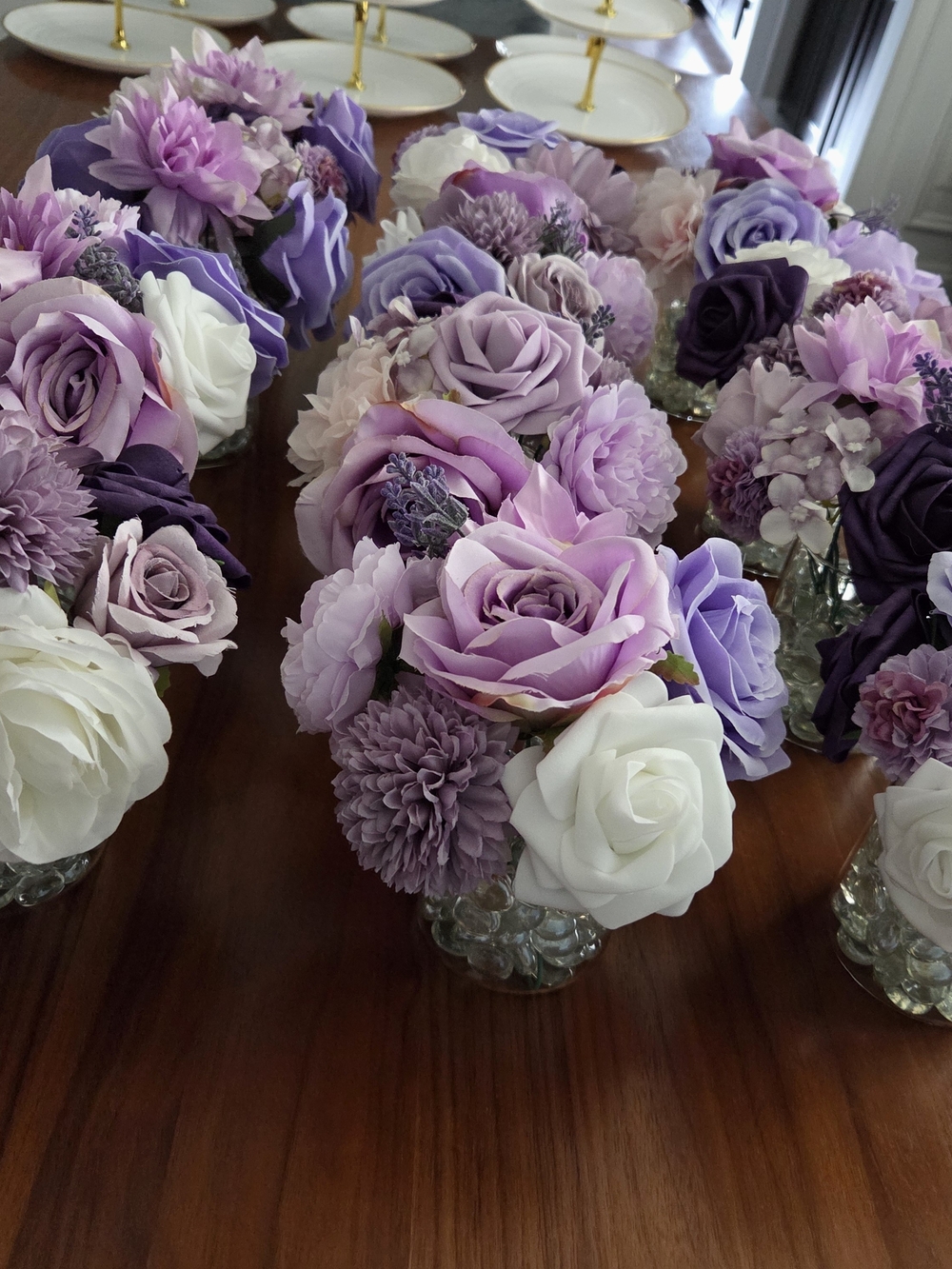 Artificial Lavender & Purple Floral Arrangement - Home/Wedding/Event Centerpiece